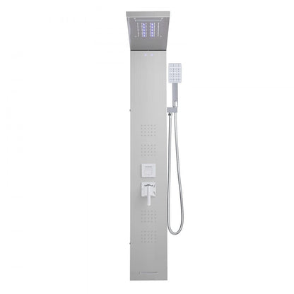 VEVOR Shower Panel Tower System Stainless Steel Column Rainfall Head 5 Modes