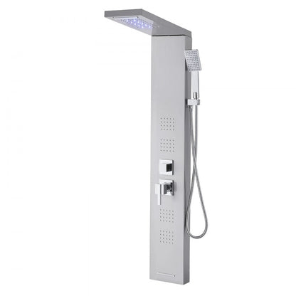 VEVOR Shower Panel Tower System Stainless Steel Column Rainfall Head 5 Modes