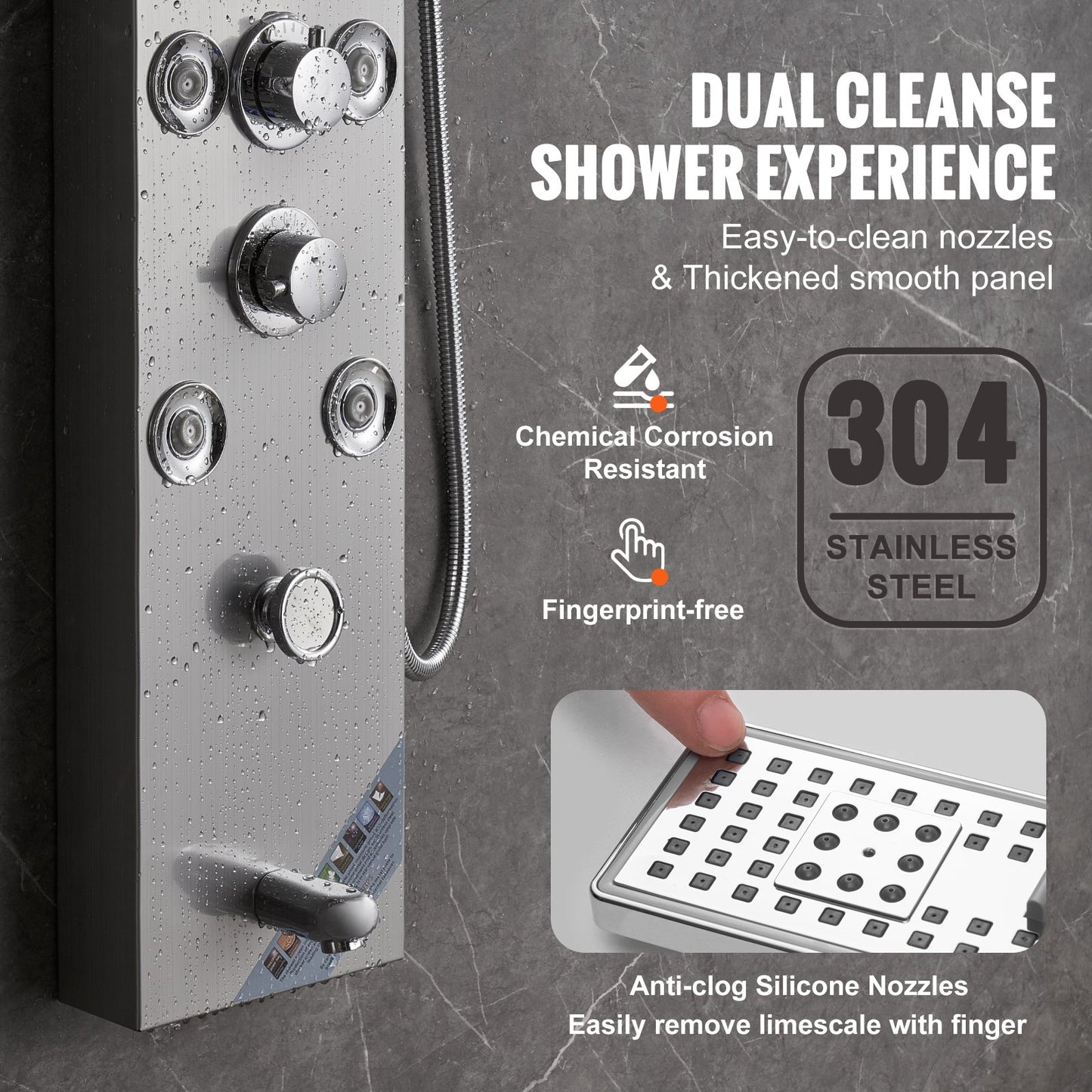 VEVOR Shower Panel System, 6 Shower Modes, LED & Screen Hydroelectricity Shower