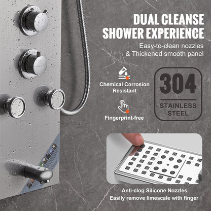 VEVOR Shower Panel System, 6 Shower Modes, LED & Screen Hydroelectricity Shower