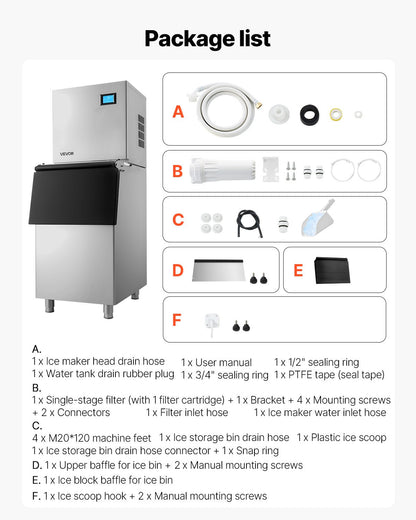 Commercial Ice Maker Machine, 163 KG/24H Ice-Making Machine with 113 KG Large Storage Bin, Auto Self-Cleaning Ice Maker with Touchscreen for Bar Cafe Restaurant Business Commercial