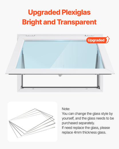 Concession Window 92x61 cm, Aluminum Alloy Frame Service Window for Food Truck, Up to 85 Degrees Stand Serving Window with Awning Door and Drag Hook, Rainwater Resistant for Concession Trailers