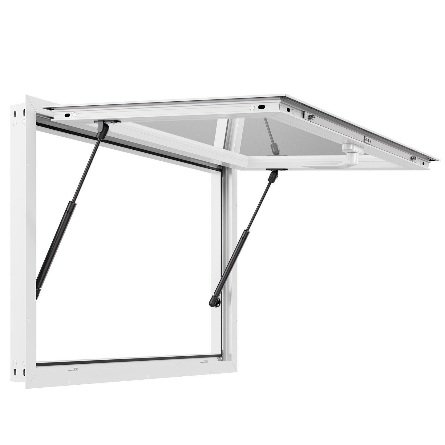 Concession Window 92x61 cm, Aluminum Alloy Frame Service Window for Food Truck, Up to 85 Degrees Stand Serving Window with Awning Door and Drag Hook, Rainwater Resistant for Concession Trailers