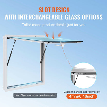 Aluminum Alloy Concession Window 0.91x0.91m with Awning for Food Trucks
