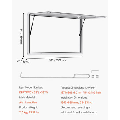 135x84 cm Concession Stand Serving Window Food Truck Service Awning