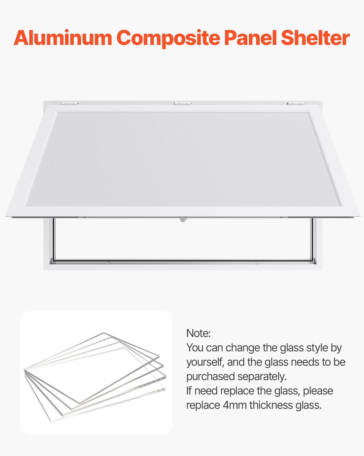 Concession Window 152x92 cm, Aluminum Alloy Frame Service Window for Food Truck, Up to 85 Degrees Stand Serving Window with Awning Door and Drag Hook, Rainwater Resistant for Concession Trailer