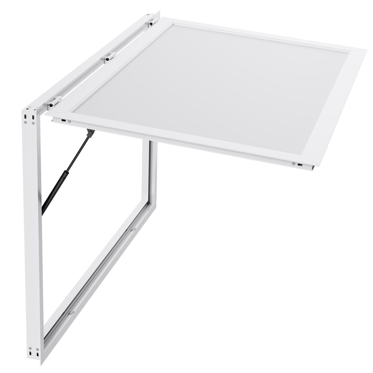 Concession Window 152x92 cm, Aluminum Alloy Frame Service Window for Food Truck, Up to 85 Degrees Stand Serving Window with Awning Door and Drag Hook, Rainwater Resistant for Concession Trailer