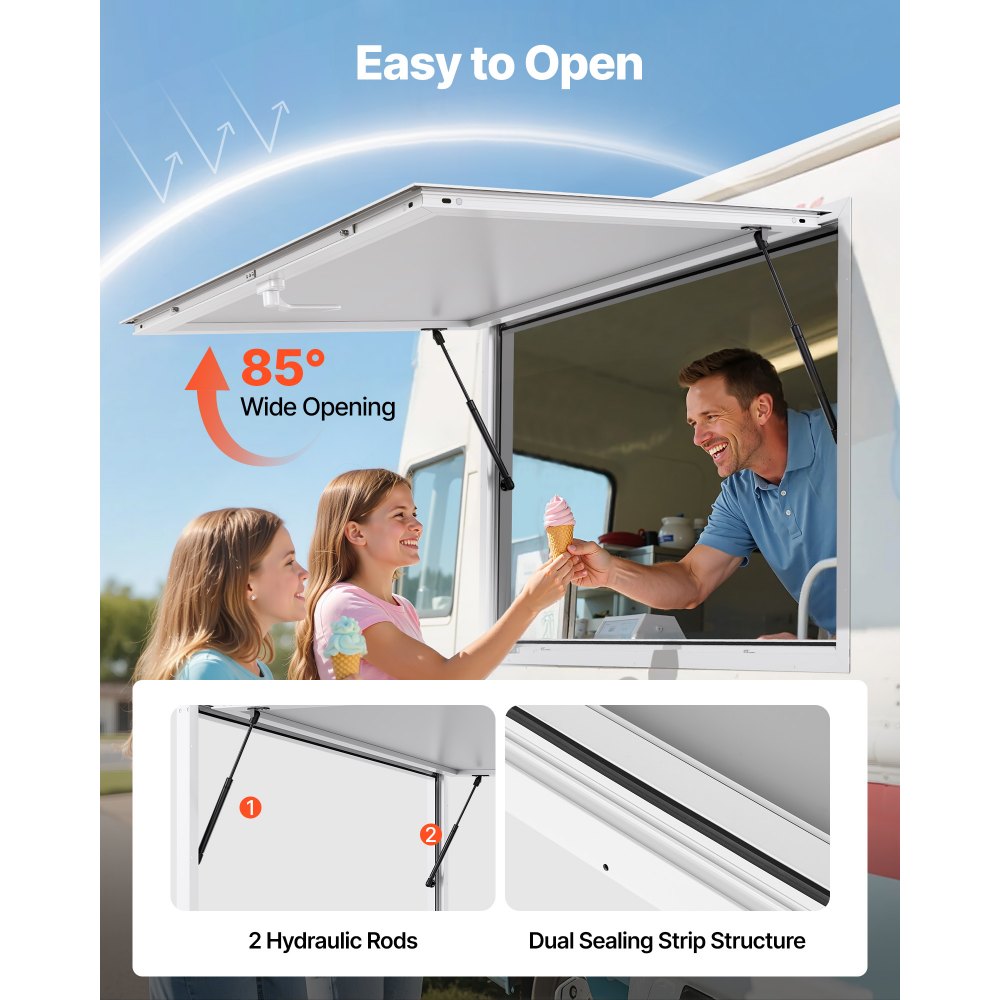 VEVOR 188x102 cm Concession Stand Serving Window Food Truck Service Awning