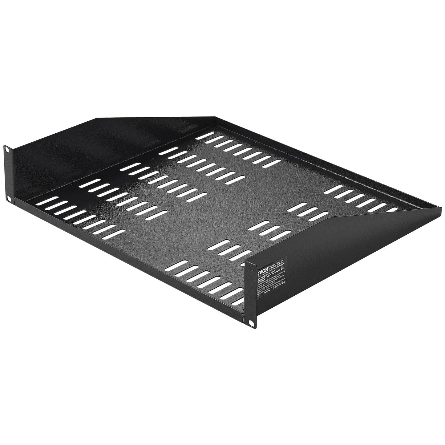 2U Vented Server Rack Shelf with Tray, 406 mm Depth, 22.68 kg Load Capacity