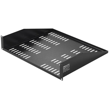 2U Vented Server Rack Shelf with Tray, 406 mm Depth, 22.68 kg Load Capacity