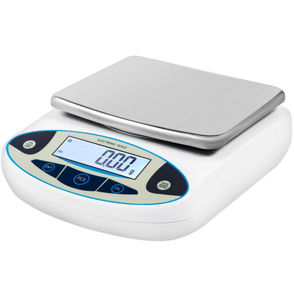 Digital Precision Lab Scale 5000g x 0.01g with LCD Display and Multiple Functions