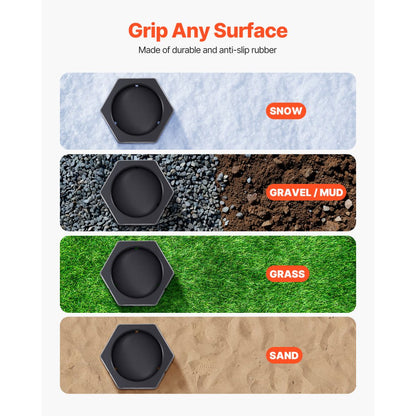 RV Leveling Pads 5000lbs 4 Pcs Rubber Trailer Jack Pads for 10" Round Feet