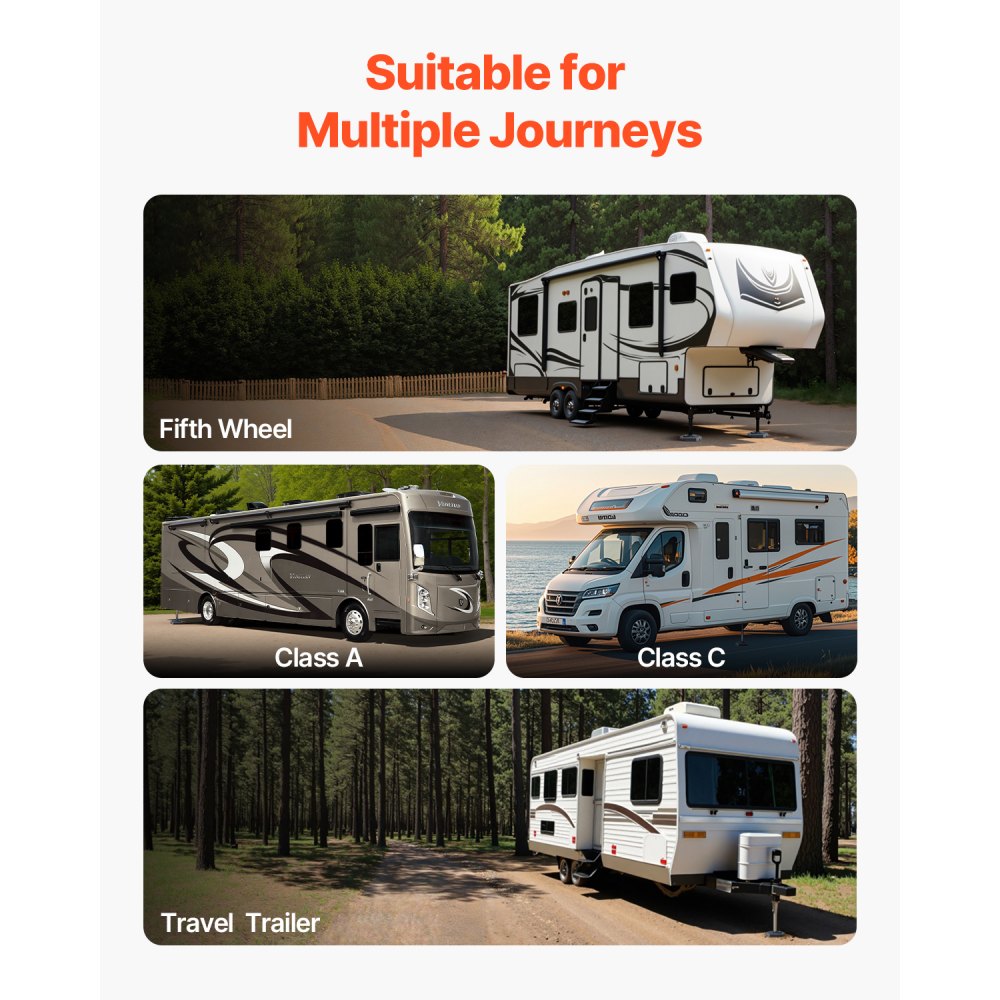 RV Leveling Pads 5000lbs 4 Pcs Rubber Trailer Jack Pads for 10" Round Feet