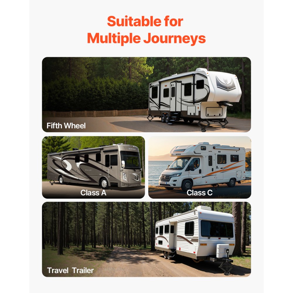 RV Leveling Pads 5000 lbs 4 Pcs Rubber Trailer Jack Pads 5.5" Square Feet