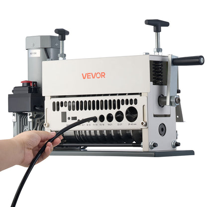 Electric Wire Stripper Machine, 1.5-40 mm, 11 Channel Automatic Copper Cable Stripper,  370W Wire Stripper Tool with Manual Hand Crank Mode, Emergency Stop Button, for Scrap Copper Recycling