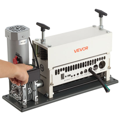 Electric Wire Stripper Machine, 1.5-40 mm, 11 Channel Automatic Copper Cable Stripper,  370W Wire Stripper Tool with Manual Hand Crank Mode, Emergency Stop Button, for Scrap Copper Recycling