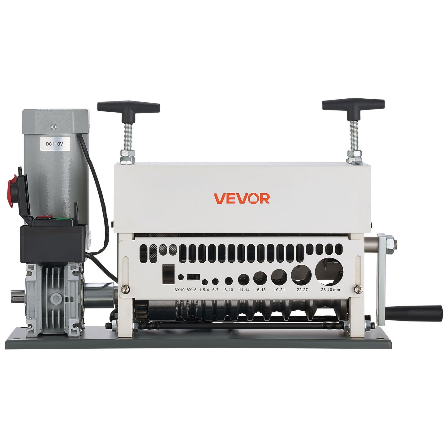 Electric Wire Stripper Machine, 1.5-40 mm, 11 Channel Automatic Copper Cable Stripper,  370W Wire Stripper Tool with Manual Hand Crank Mode, Emergency Stop Button, for Scrap Copper Recycling