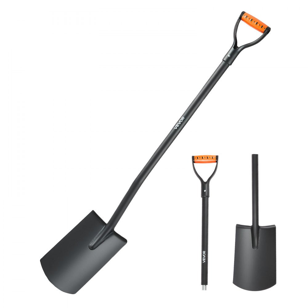 Square Shovel Flat Shovel 122 cm with D-Handle for Gardening & Digging