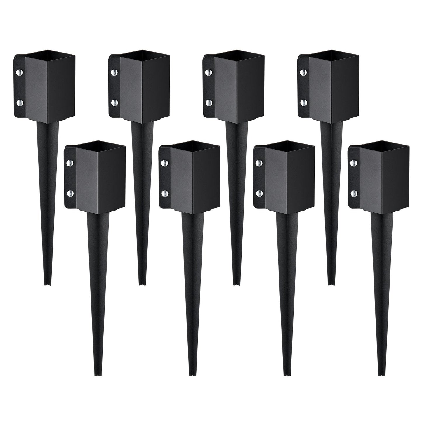 Steel Fence Post Anchors 8-Pack, 0.61m x 0.11m, Easy Install & Durable Design