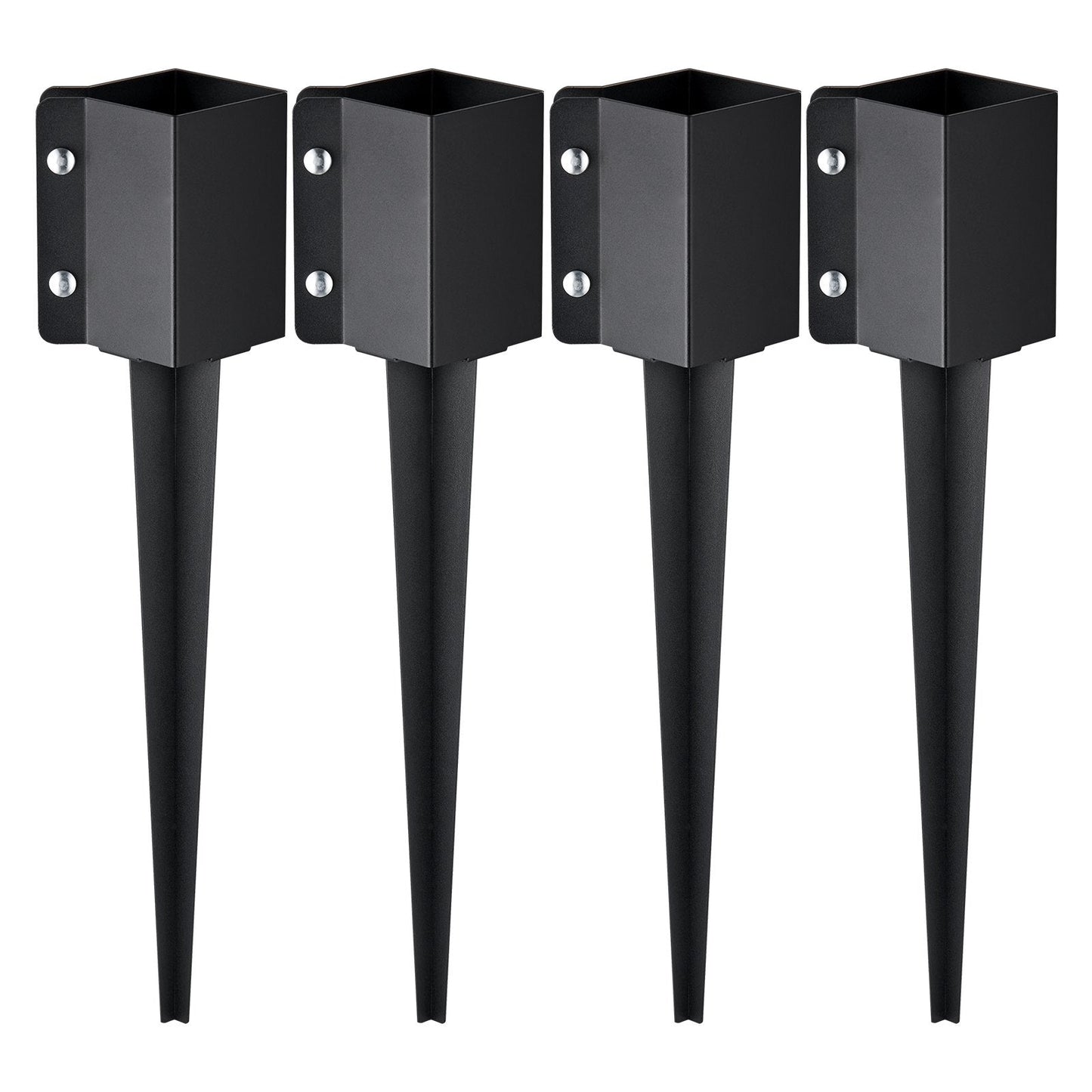 Steel Fence Post Anchor Spikes 4-Pack, 0.6m x 0.1m for Easy Installation
