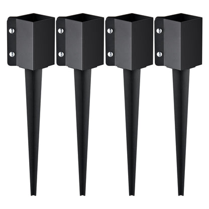 Steel Fence Post Anchor Spikes 4-Pack, 0.6m x 0.1m for Easy Installation