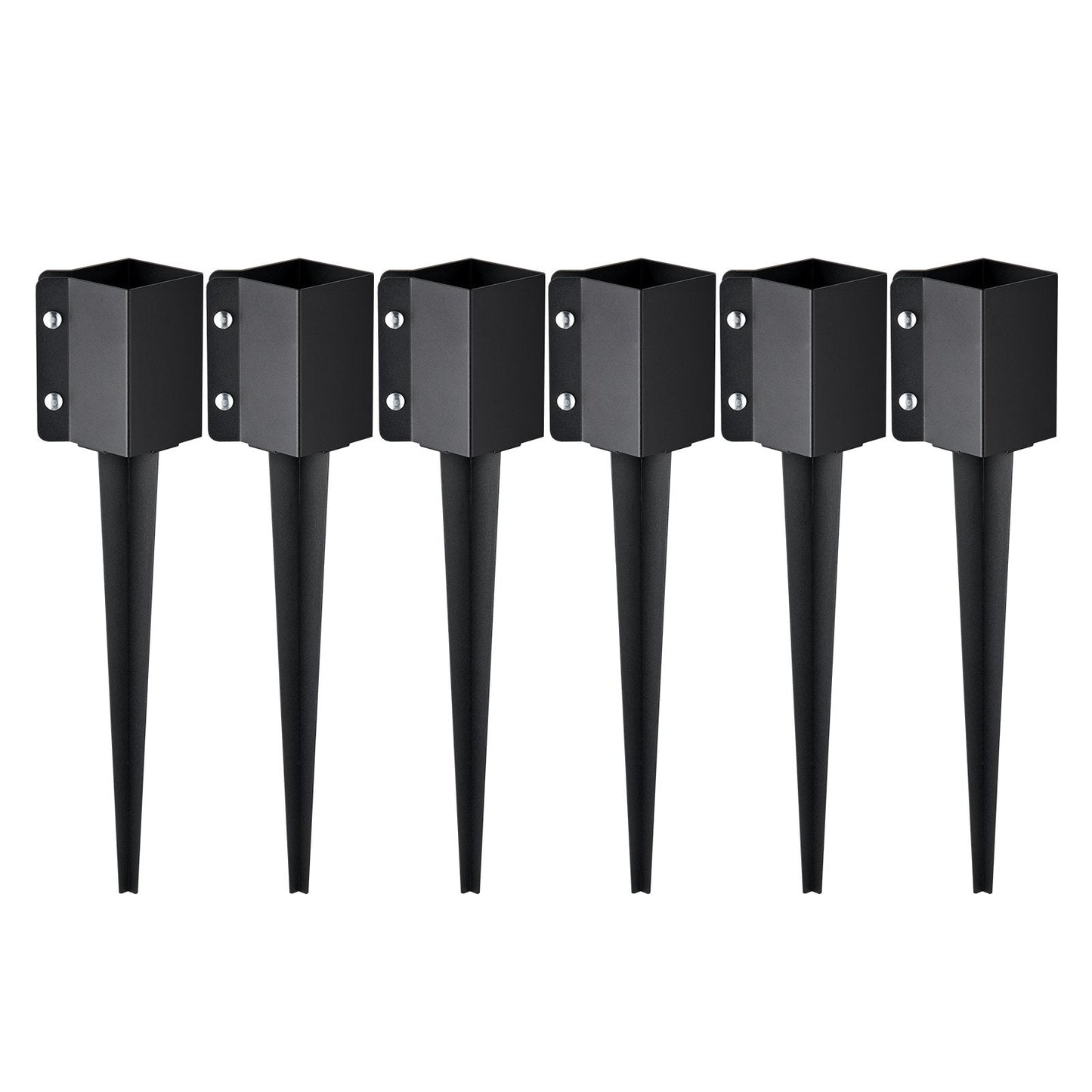 Metal Fence Post Anchor Spikes, 6 Pack, 0.61m x 0.10m, Easy Install, 7.78kg Total