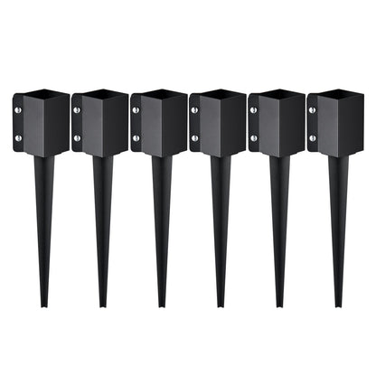 Metal Fence Post Anchor Spikes, 6 Pack, 0.61m x 0.10m, Easy Install, 7.78kg Total