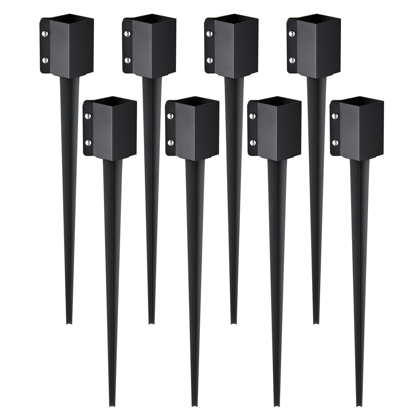 VEVOR Fence Post Anchor Ground Spike 8 Pack 36 x 4 x 4 In Metal Fence Stakes
