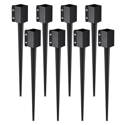 VEVOR Fence Post Anchor Ground Spike 8 Pack 36 x 4 x 4 In Metal Fence Stakes