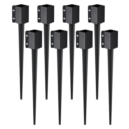 VEVOR Fence Post Anchor Ground Spike 8 Pack 36 x 4 x 4 In Metal Fence Stakes