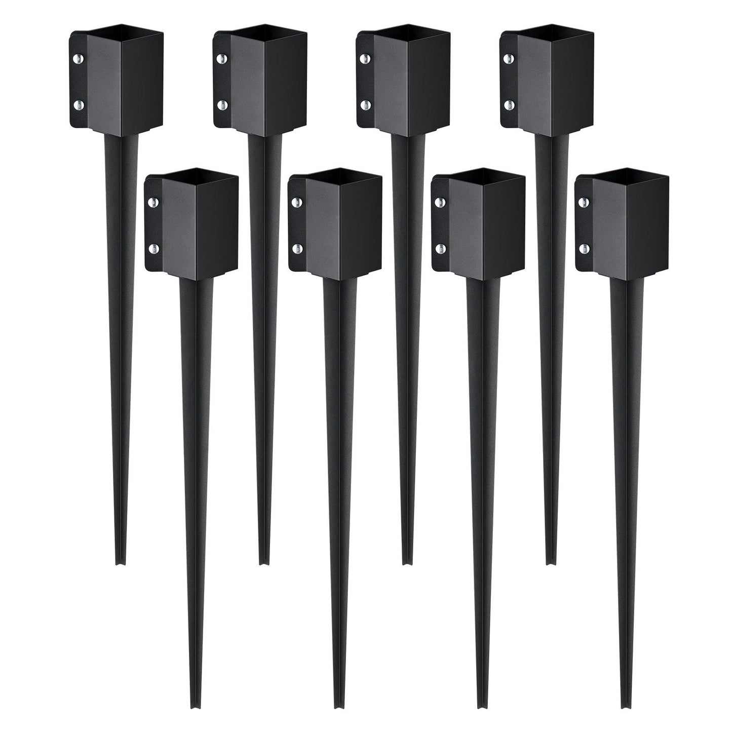 Metal Fence Post Anchor Ground Spikes, 8 Pack, 0.9 x 0.1 x 0.1 m, Easy Install