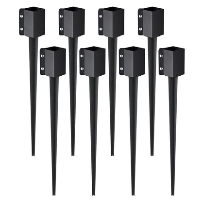 Metal Fence Post Anchor Ground Spikes, 8 Pack, 0.9 x 0.1 x 0.1 m, Easy Install