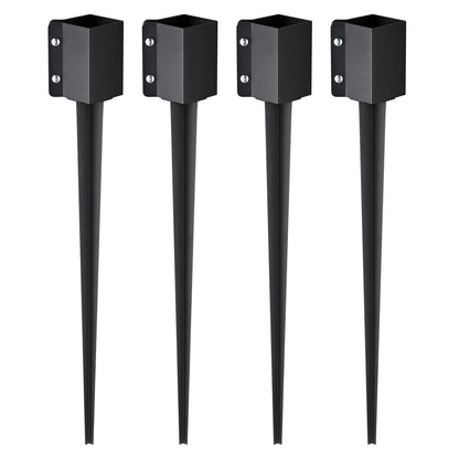 Metal Fence Post Anchors, 4-Pack, 0.91m x 0.1m, Easy Install, Versatile Use