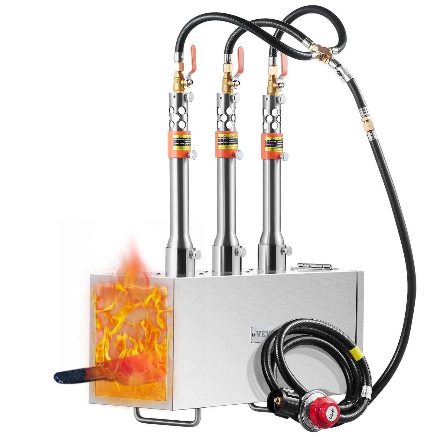 Portable 3-Burner Propane Forge for Metalwork, Reaching 1427℃