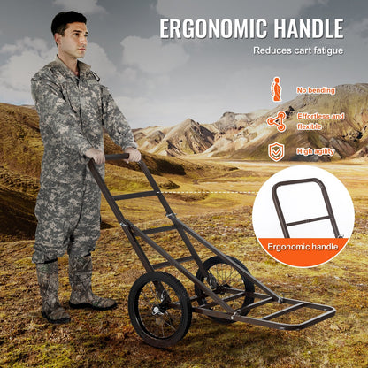 Folding Game Hauler Utility Cart, 136 kg Capacity, Easy Fold & High Stability