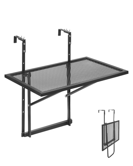 VEVOR Balcony Hanging Table 19 x 24 in Metal Patio Railing Table Adjustable