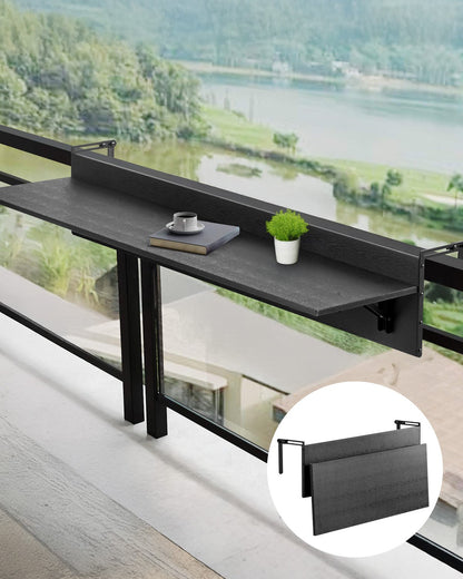 VEVOR Balcony Hanging Table 12 x 32 in Patio Railing Bar Table Foldable