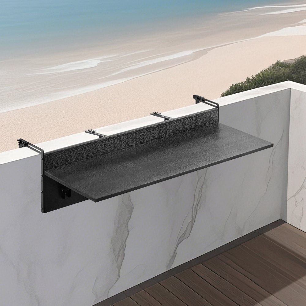 Balcony Hanging Table 12 x 48 in Patio Railing Bar Table Foldable