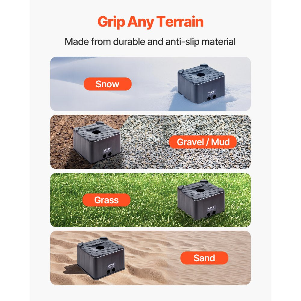 Trailer Jack Block, 6" High Heavy Duty RV Leveling Block with 6000 lbs Capacity, RV Jack Stand, Motorcycle Stand, Stool, Camper Accessories for Travel Trailers, 5th Wheels Class A/C Motorhomes