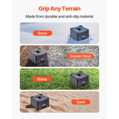 Trailer Jack Block, 6" High Heavy Duty RV Leveling Block with 6000 lbs Capacity, RV Jack Stand, Motorcycle Stand, Stool,