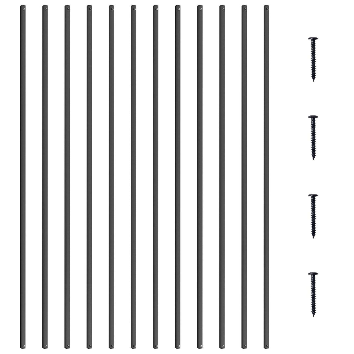 VEVOR Staircase Metal Balusters, 44'' x 0.5'' Square Aluminum Alloy Decorative Banister