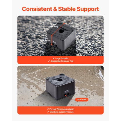 Trailer Jack Blocks, 6" High Heavy Duty RV Leveling Blocks, Each with 6000 lbs Capacity, as RV Jack Stand, Stool, Camper Accessories, for Travel Trailers, 5th Wheels Class A/C Motorhomes, 2 Pcs