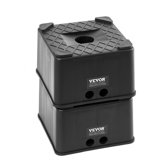 Trailer Jack Blocks, 6" High Heavy Duty RV Leveling Blocks, Each with 6000 lbs Capacity, as RV Jack Stand, Stool, Camper Accessories, for Travel Trailers, 5th Wheels Class A/C Motorhomes, 2 Pcs