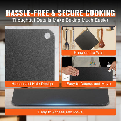 VEVOR Pizza Steel 14"x14"x1/4" Pre-Seasoned Carbon Steel Pizza Baking Stone