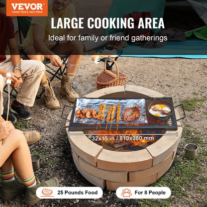 Heavy Duty Steel Campfire Grill Grate, Portable 81 cm BBQ Cooking Grid