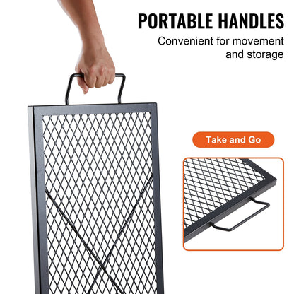 Heavy Duty Steel Campfire Grill Grate, Portable 81 cm BBQ Cooking Grid