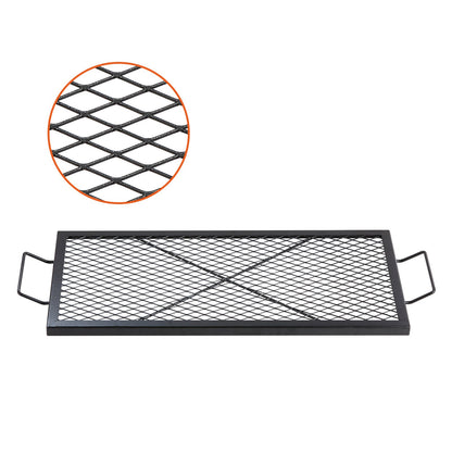 VEVOR X-Marks Fire Pit Grill Grate, Rectangle Cooking Grate, Heavy Duty Steel Campfire