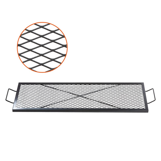 VEVOR X-Marks Fire Pit Grill Grate, Rectangle Cooking Grate, Heavy Duty Steel Campfire