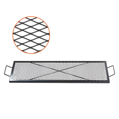 Heavy Duty Steel Campfire Grill Grate, 1.1m Portable BBQ Cooking Grid