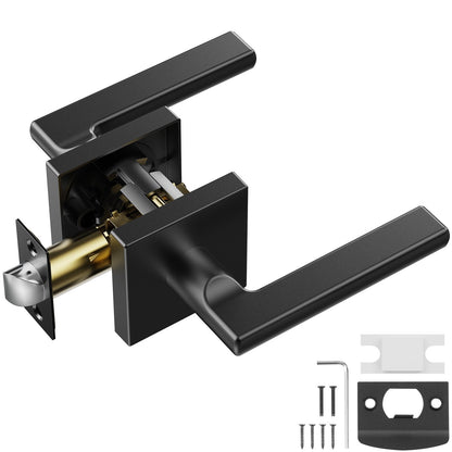 Matte Black Reversible Door Lever Handle, Non-Locking, 0.96 kg, 1 Pack